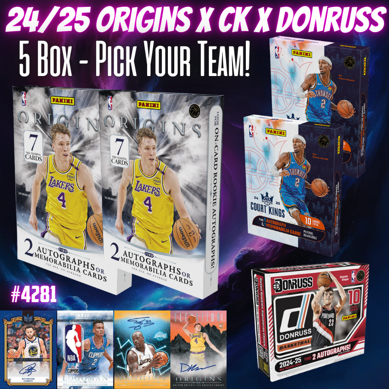 Break 4281 - NBA 24/25 Origins x Court Kings x Donruss 5 Box - Pick Your Team!