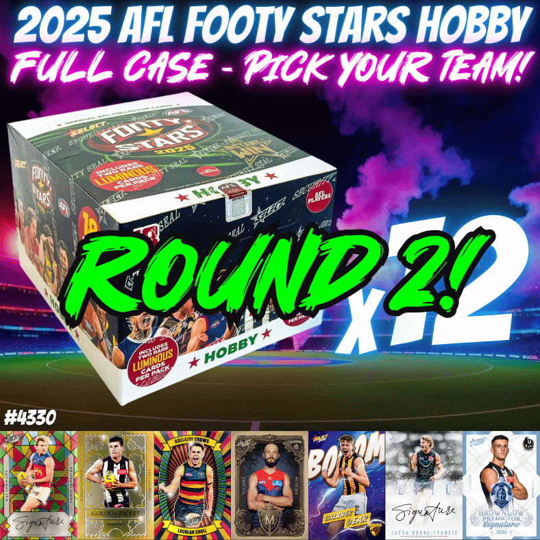 Break 4330 - 2025 AFL Footy Stars Hobby - FULL CASE - Pick Your Team! Round 2!