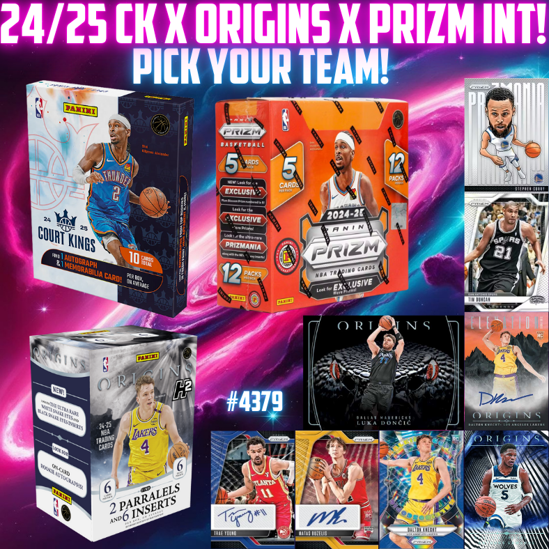 Break 4379 - 24/25 NBA Court Kings x Origins H2 x Prizm International - 3 Box - Pick Your Team!