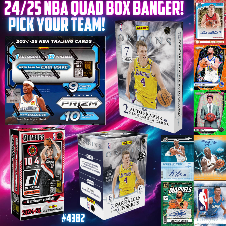 Break 4382 - NBA 24/25 Origins x Prizm Quad Box Banger - PICK YOUR TEAM!