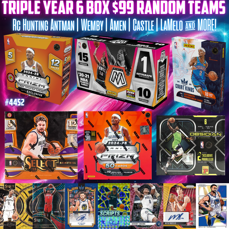 Break 4452 - NBA TRIPLE YEAR 6 BOX BANGER - Random Teams!