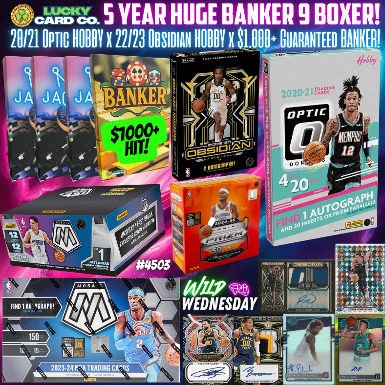 Break 4503 - NBA 5 YEAR - Banker x Optic x Obsidian 9 Box Mega Mixer - $169 Random Teams!