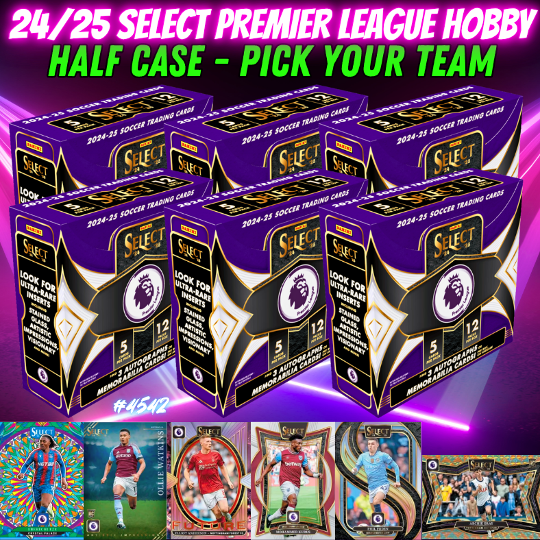 Break 4542 - 24/25 Select Premier League Hobby - Half Case - Pick Your Team!