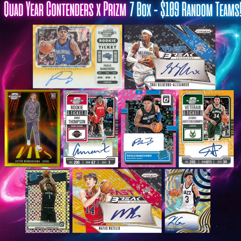 Break 4566 - NBA Quad Year - Triple Contenders x Prizm 7 Box Monster Mixer - $109 Random Teams!