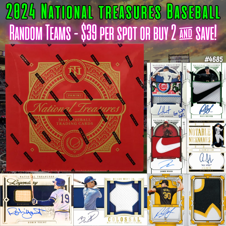 Break 4685 - 2024 National Treasures Baseball Hobby - Random Teams!