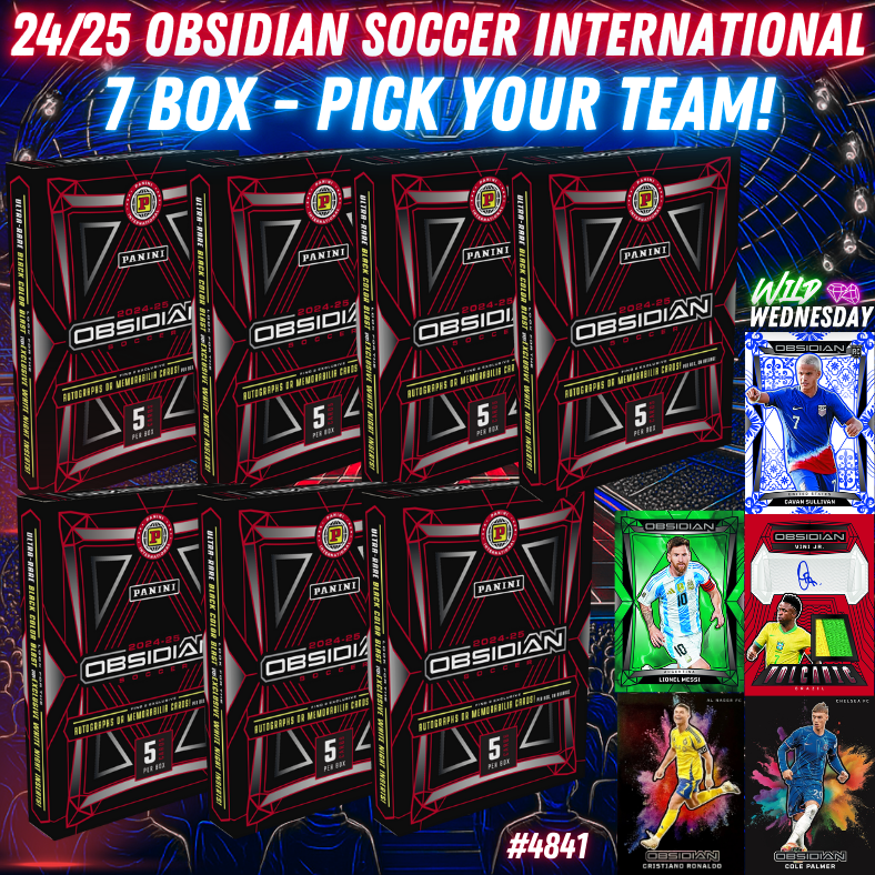 Break 4841 - 24/24 Obsidian Soccer Int. Hobby 7 Box - Pick Your Team!