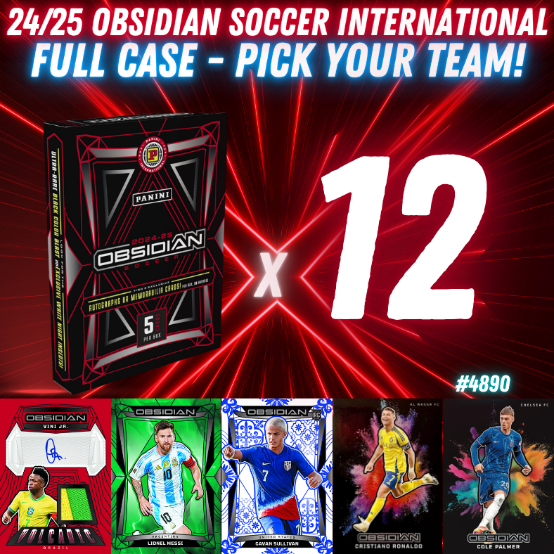 Break 4890 - 24/25 Obsidian Soccer Int. Hobby FULL CASE - Pick Your Team!