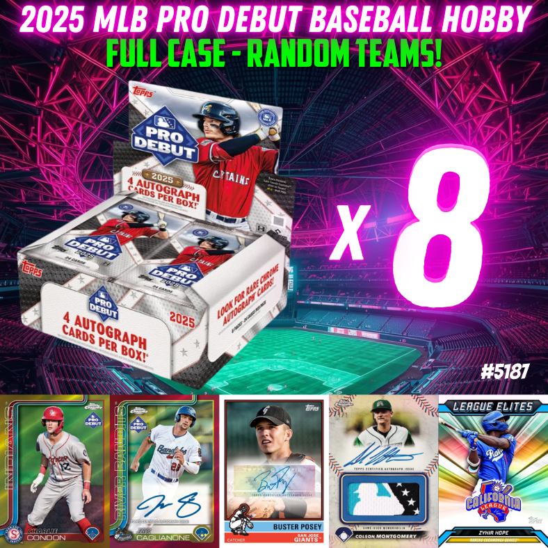 Break 5187 - 2025 MLB Pro Debut Hobby - FULL CASE - Random Teams!