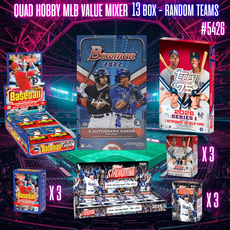 Break 5426 - QUAD Hobby MLB Value Mixer - 13 Box Random Teams!