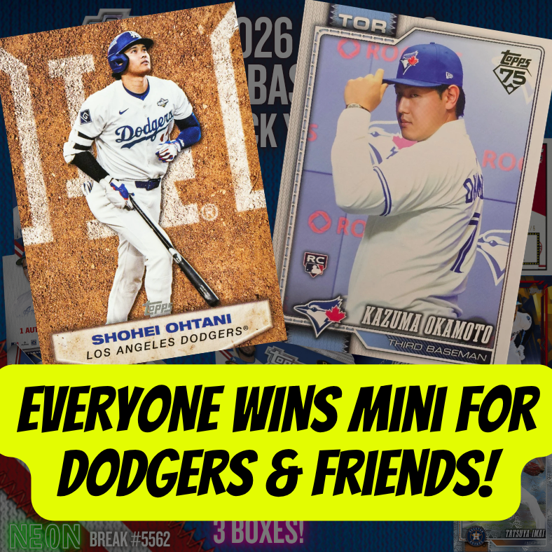 EVERYONE WINS Mini for Dodgers & Friends in Break 5562 - 2026 Topps Series 2 Baseball - HOBBY x JUMBO - DOUBLE HALF CASE - PYT!