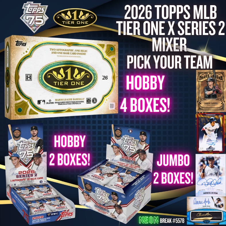 Break 5578 - 2026 Topps MLB Tier One x Series 2 Mixer - 8 Boxes - Pick Your Team!