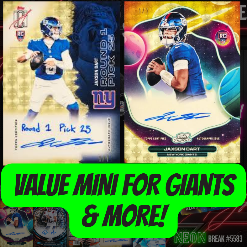 Value Mini for GIANTS & More in Break 5583 - 2025 NFL Cosmic Chrome x Signature Class Hobby - 3 Box - PYT!
