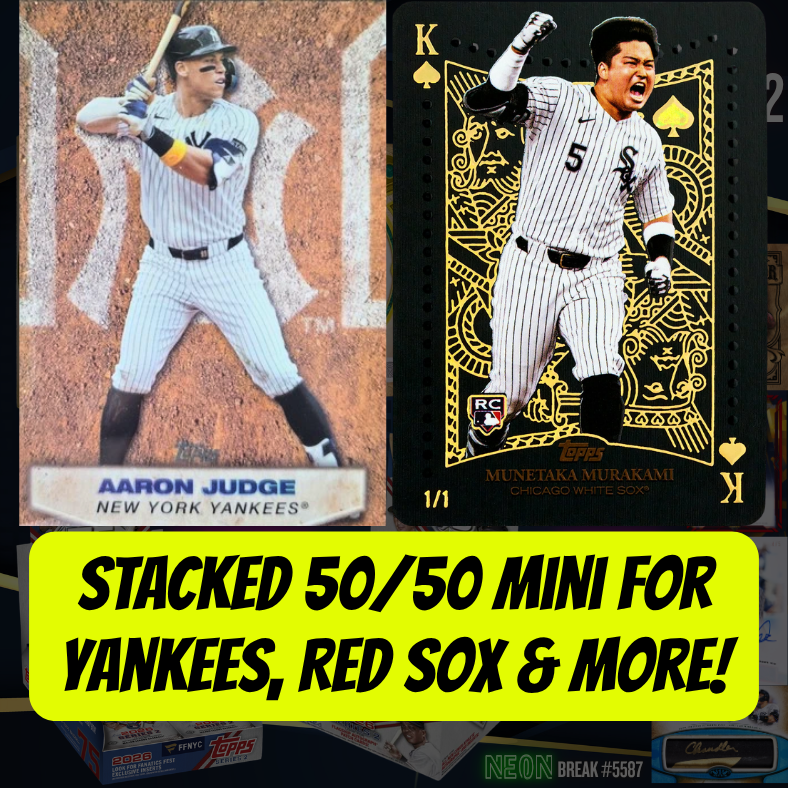 STACKED 50/50 Mini for Yankees, Red Sox & More in Break 5587 - 2026 Topps MLB Tier One x Series 2 Mixer - 8 Boxes - PYT!