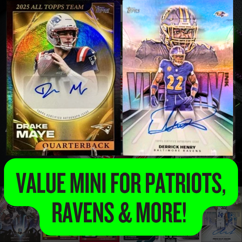 VALUE Mini for Patriots, Ravens & More in Break 5678 - NEW 2026 Topps NFL Football Jumbo x Hobby - 6 BOX - PYT!