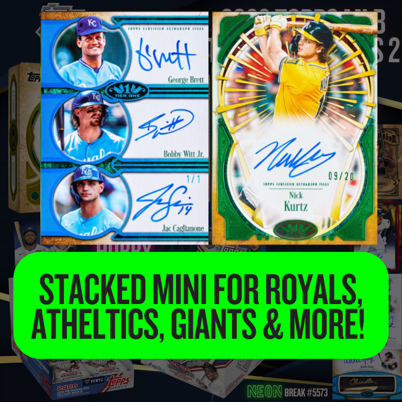 STACKED 50/50 Mini for Royals, Athletics & More in Break 5573 - 2026 MLB Tier One 8 Box M ixer