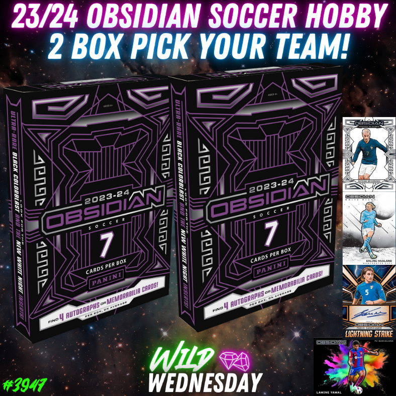 Break 3947 - 23/24 Obsidian Soccer HOBBY 2 Box - Pick Your Team/Player!