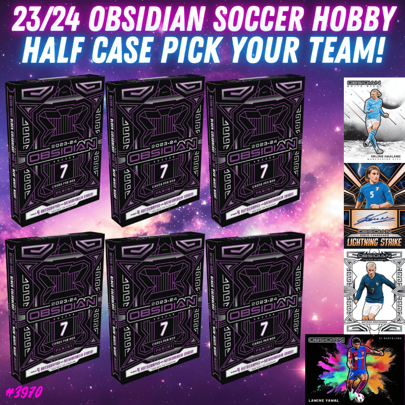 Break 3970 - 23/24 Obsidian Soccer Hobby - HALF CASE - Pick Your Team!