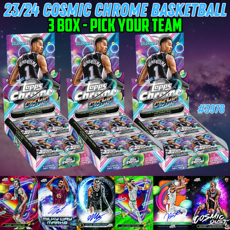 Break 3978 - NBA 23/24 Topps Cosmic Chrome Hobby 3 Box - Pick Your Team/Player!