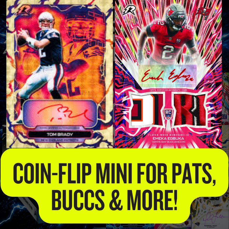 Coin-flip mini for Pats, Buccs & more in Break 5627 - 2025 Topps Resurgence Football HOBBY - HALF CASE - PYT!