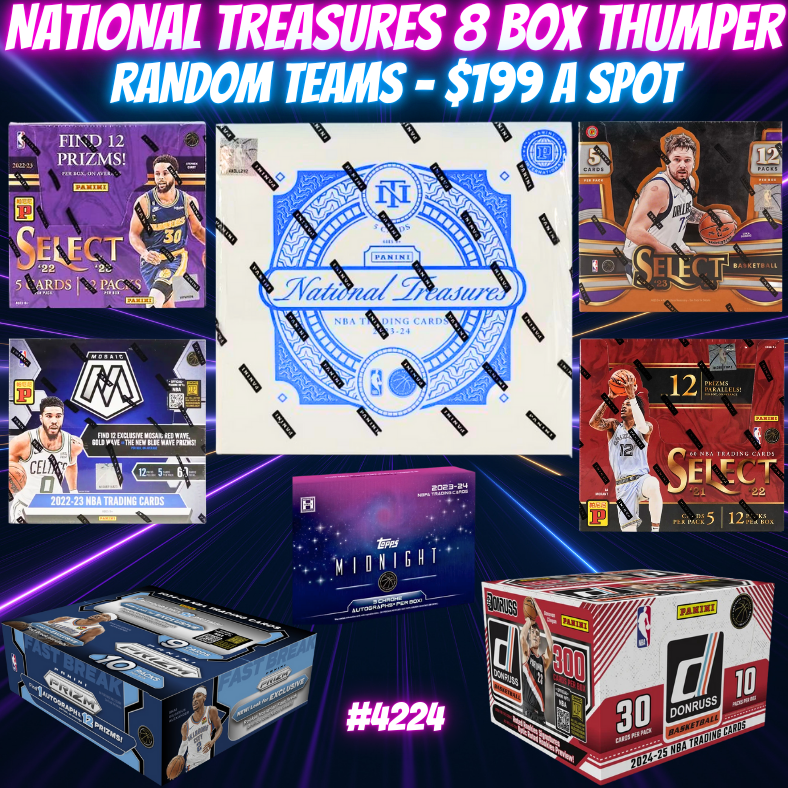 Break 4224 - National Treasures 8Box Thumper - Random Teams - $199 a spot!