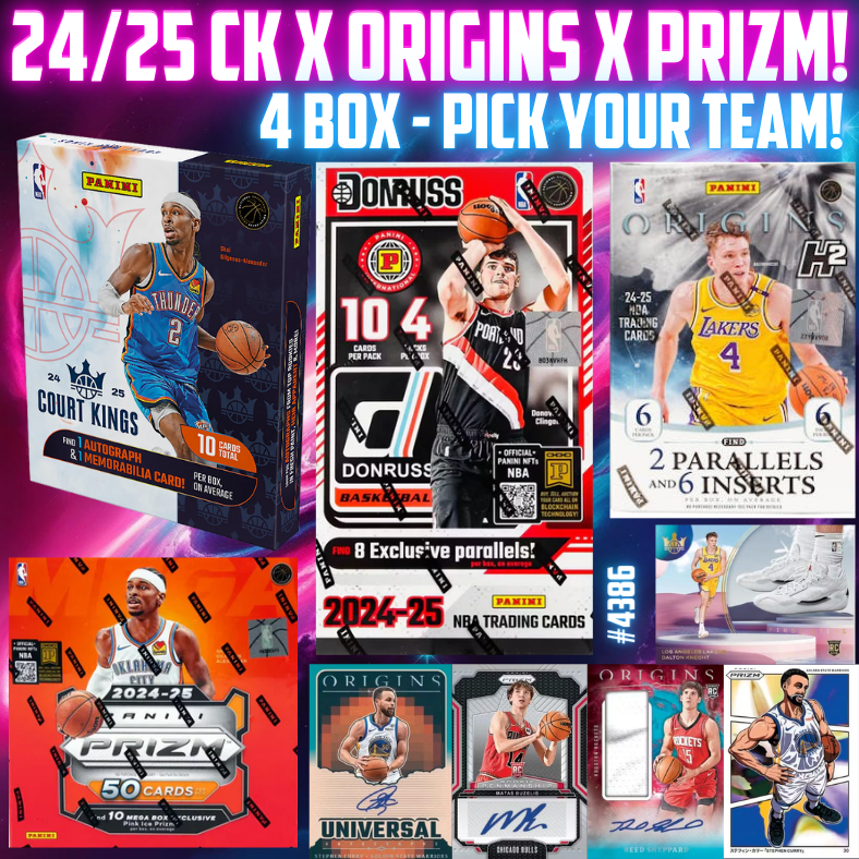 Break 4386 - 24/25 NBA Court Kings x Origins H2 x Prizm - 4 Box - Pick Your Team!