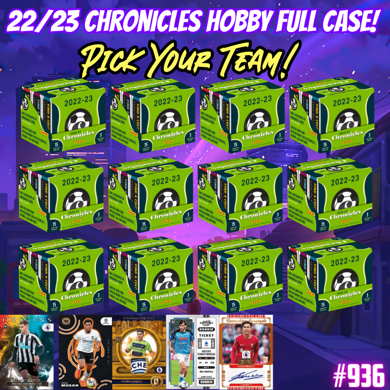 Break 936 - 22/23 Chronicles Soccer Hobby FULL CASE - 12 Boxes - Pick Your Player/Team