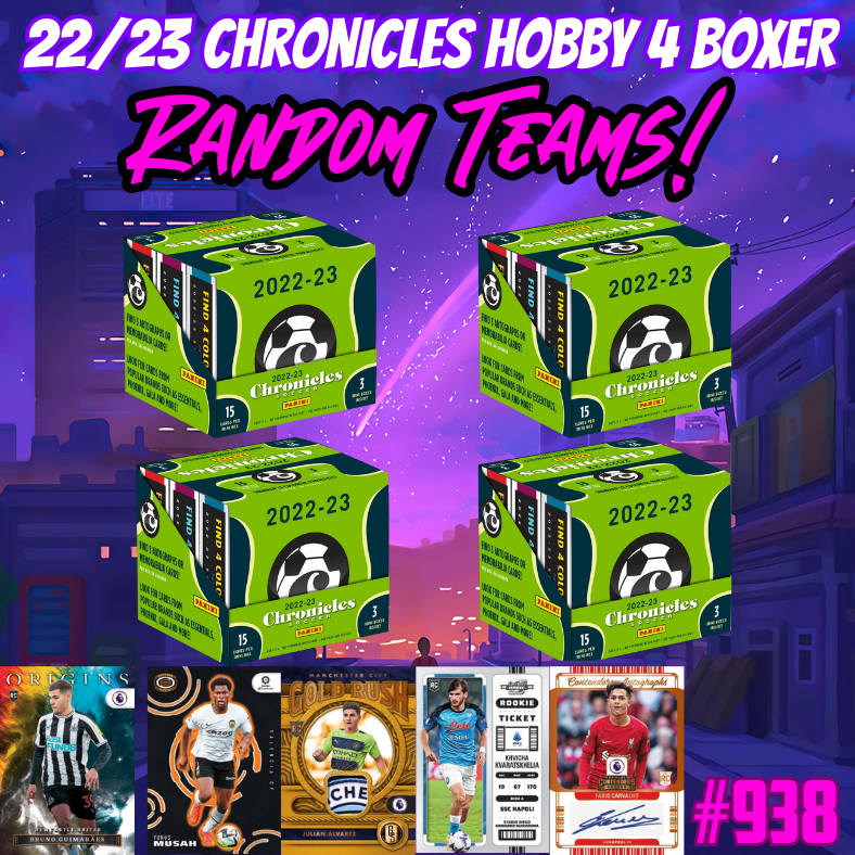 Break 938 - 22/23 Chronicles Soccer Hobby - 4 Boxes - $99 Random Teams!