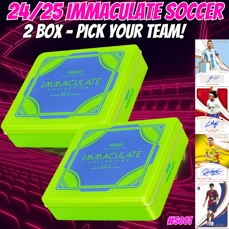 Break 5001 - 24/25 Immaculate Soccer - 2 Box - Pick Your Team!