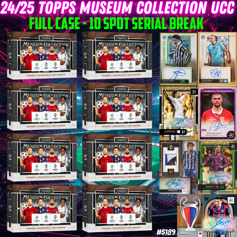 Break 5189 - 24/25 Topps Museum Collection UEFA Club Comp. FULL CASE - RANDOM SERIAL NUMBER