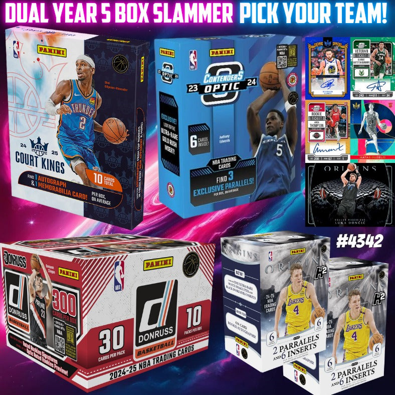 Break 4342 - NBA Dual Year 5 Box Slammer - Pick Your Team!