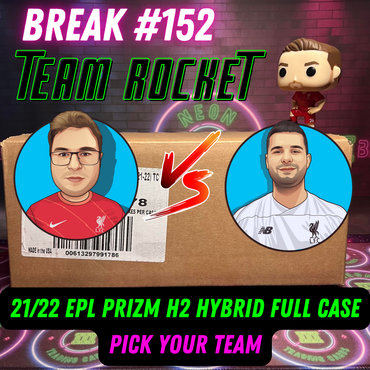Break 152 - CASE WARS!! - TEAM ROCKET!! 21/22 EPL Prizm H2 Hybrid FULL CASE - 20 Boxes - Pick Your Player / Team