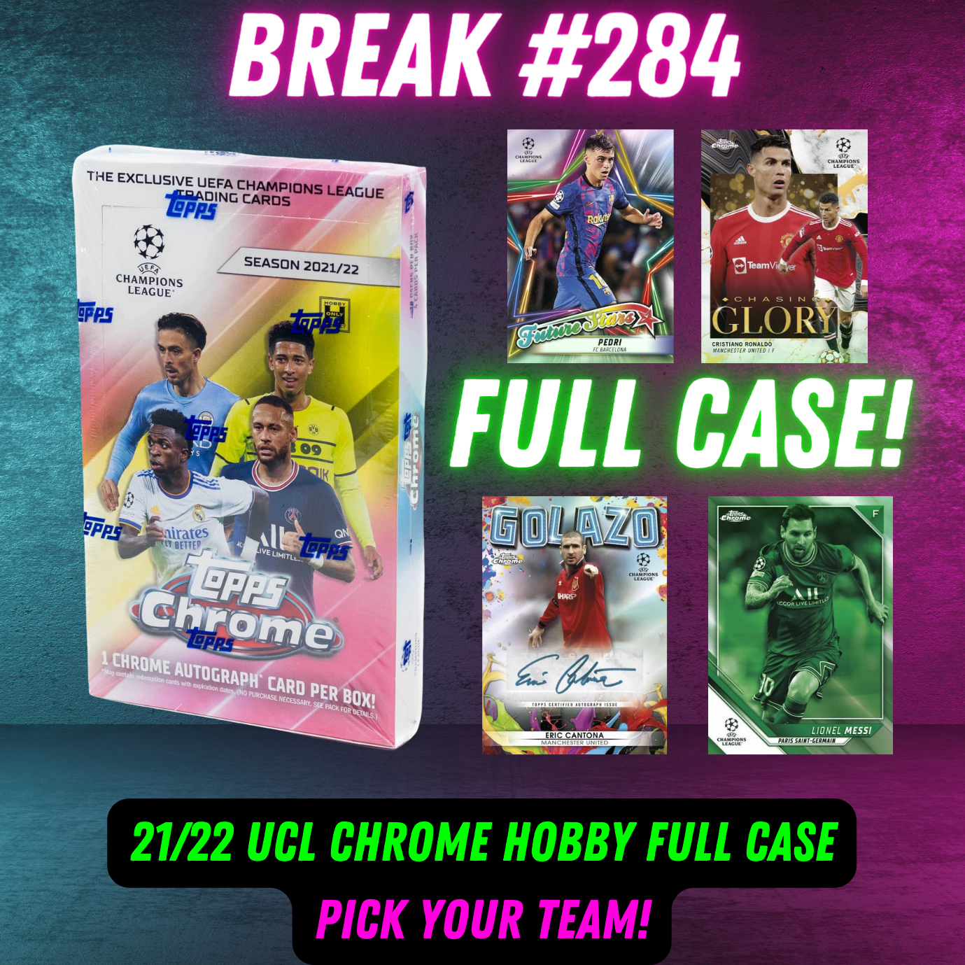 Break 284 - 21/22 UCL Chrome Hobby Full Case - Pick Your Team!