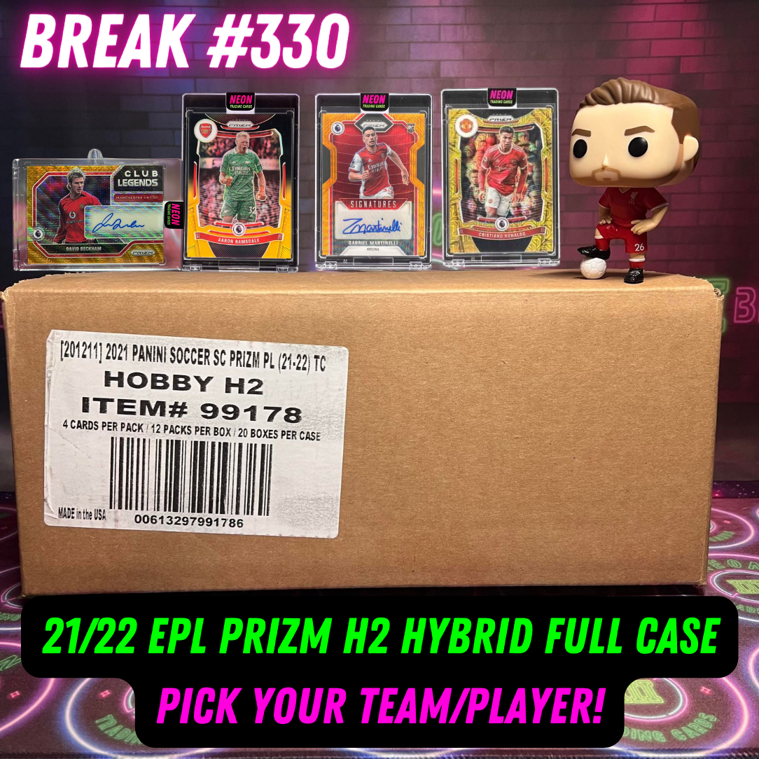 Break 330 - 21/22 EPL Prizm H2 Hybrid FULL CASE - 20 Boxes - Pick Your Player / Team