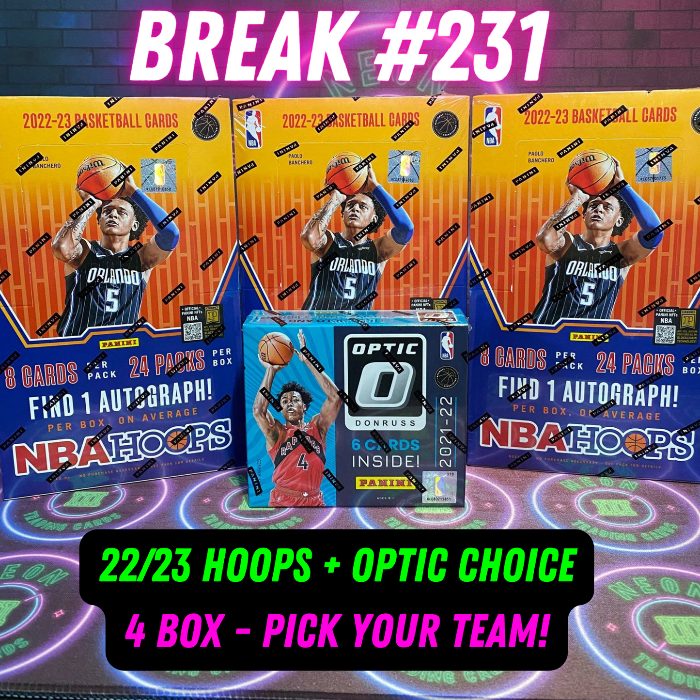 Break 231 - NBA Hoops + Optic Choice - 4 Box Pick Your Team!