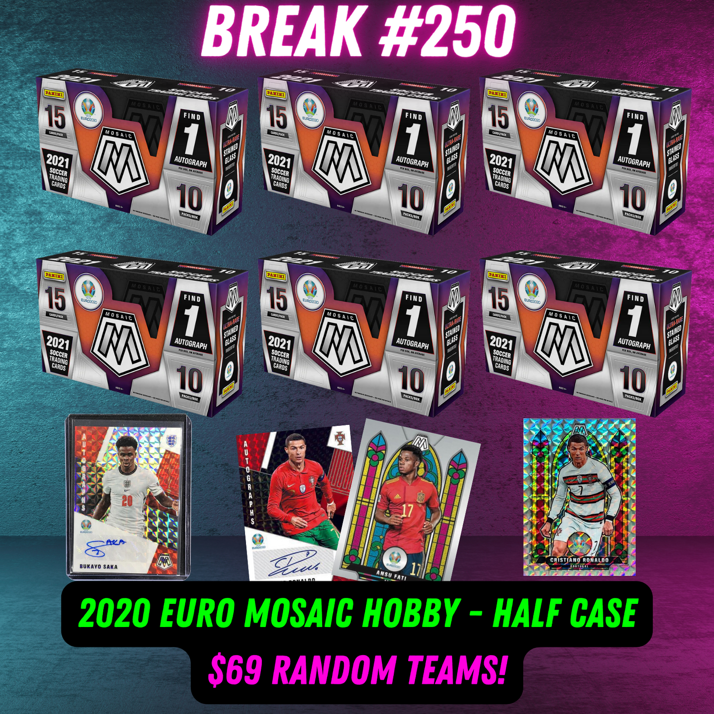 Break 250 - 2020 Euro Mosaic Half Case - $69 Random Teams!