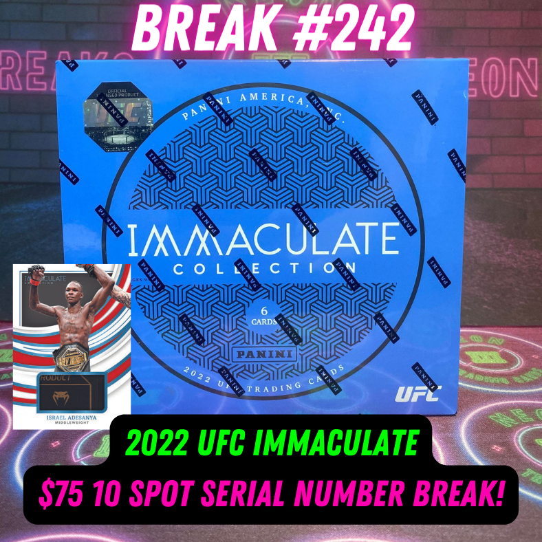 Break 242 - 2022 UFC Immaculate 10 Spot Serial Number Single Box