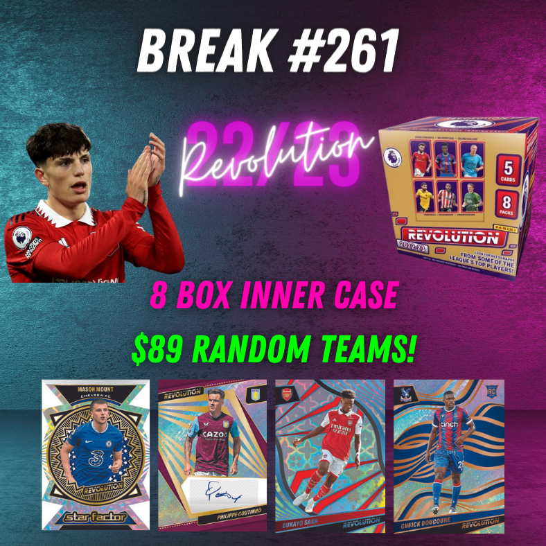 Break 261 - 22/23 EPL Revolution - 8 Box Inner Case - $89 Random Teams!