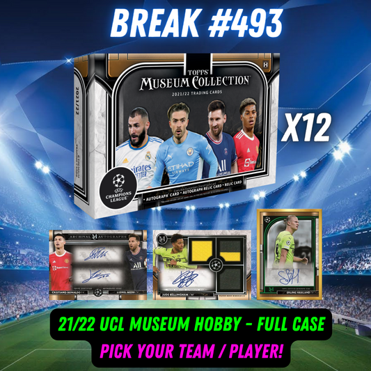 Break 493 - 21/22 Topps UEFA Champions League Museum - Full Case - 12 Boxes - Pick Your Player / Team