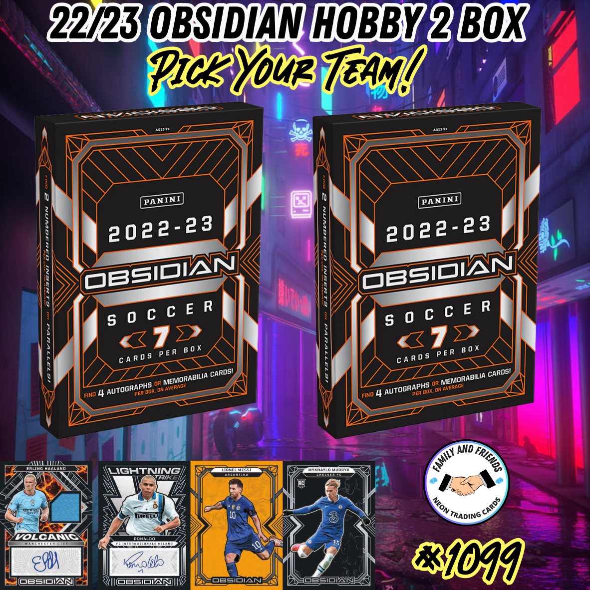 Break 1099 - 22/23 Obsidian Soccer 2 Box - Pick Your Team!