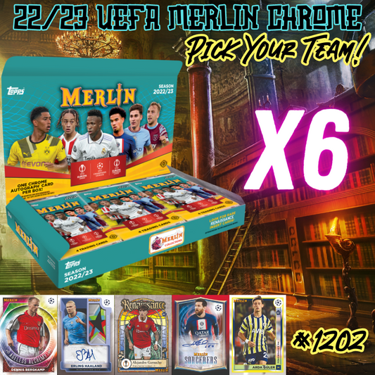 Break 1202 - 22/23 Topps UEFA Merlin Chrome Hobby - Half Case - Pick Your Player / Team