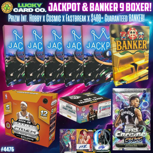 Break 4476 - Lucky Card Co. Jackpot & BANKER 9 Boxer - Random Teams!
