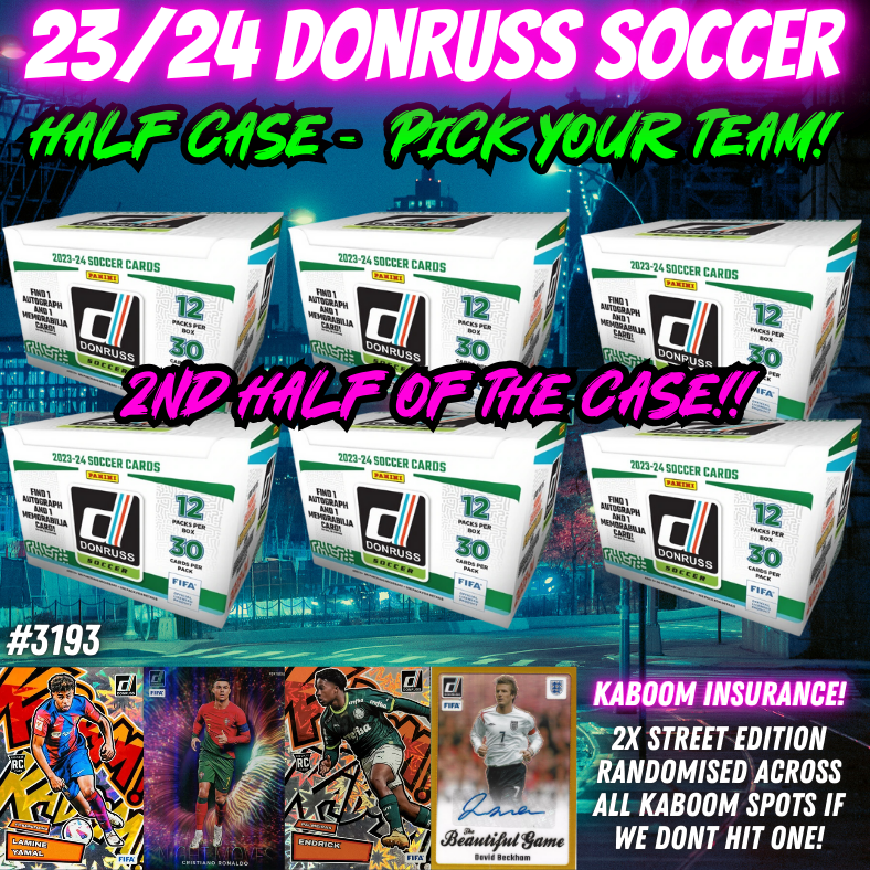 Break 3193 - 23/24 Donruss Soccer Hobby - Half Case - Pick Your Team ROUND 2!