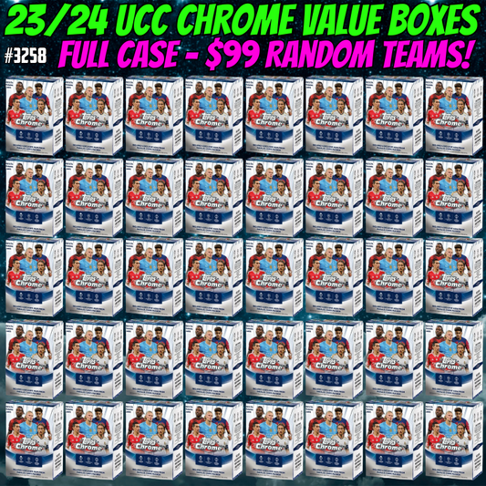 Break 3258 - 23/24 Topps UEFA Club Comp Chrome Value Box - FULL CASE - 40 Boxes - Random Teams!