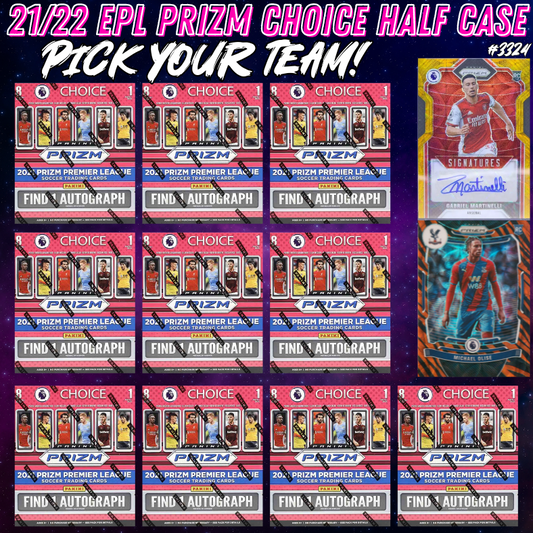 Break 3324 - 2021-22 EPL Prizm Choice - HALF CASE - 10 Boxes - Pick Your Team!