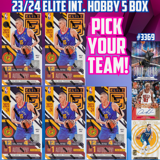 Break 3369 - 23/24 NBA Elite International Hobby 5 Box - Pick Your Team!