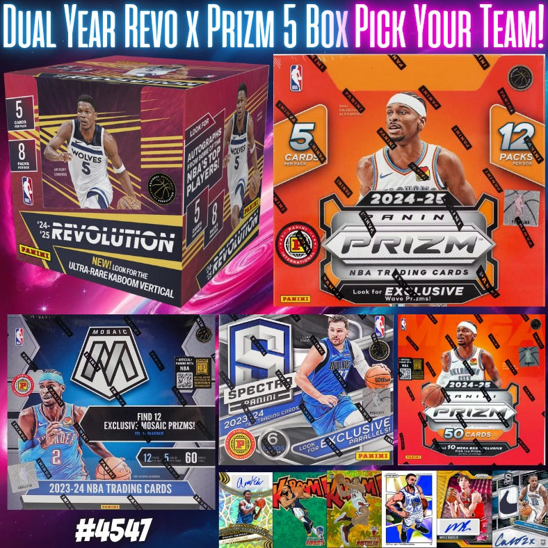 Break 4547 - NBA Dual Year Revo x Prizm 5 Box - Pick Your Team!