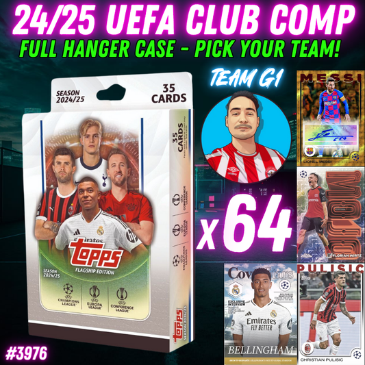 Break 3976 - 24/25 Topps UEFA Club Competition Hangers - FULL CASE - 64 BOXES - Pick Your Team TEAM G1!