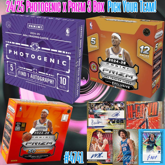 Break 4741 - NBA 24/25 Photogenic x Prizm 3 Box - Pick Your Team!