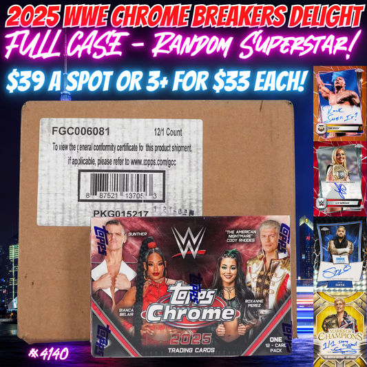 Break 4142 - 2025 WWE Chrome BREAKERS DELIGHT FULL CASE - Random Superstar!