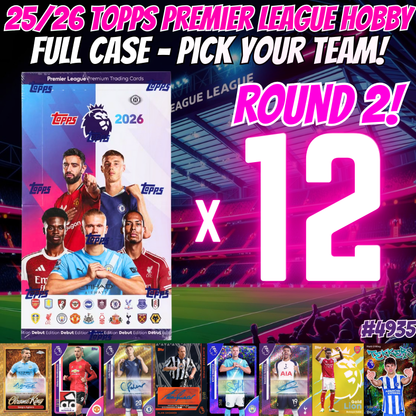 Break 4936 - NEW RELEASE - 25/26 Topps Premier League Hobby - Full Case - Pick Your Team! ROUND 2!